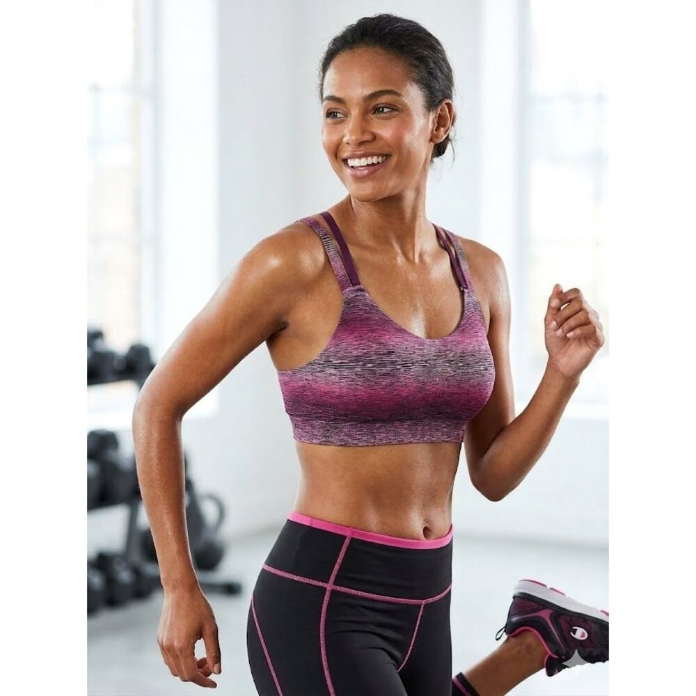 C9 Champion Power Core Seamless Sports Bra Heathered Cross Strap Back Medium